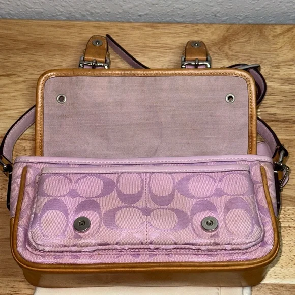 Coach Pink and Tan Crossbody Bag - Picture 8 of 16